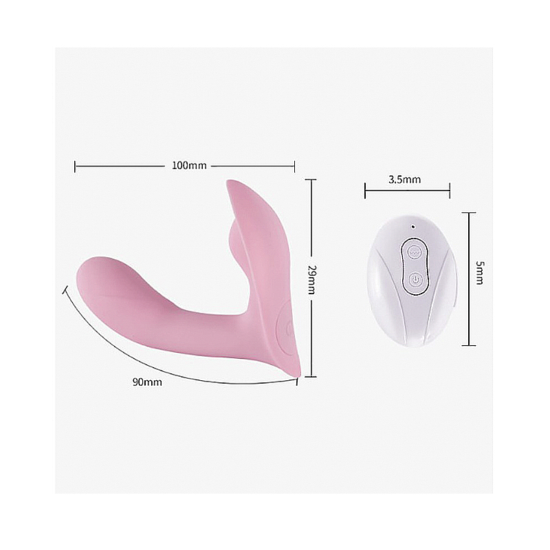 Вібратор для трусиків Wo-sex Invisible вагінально-кліторальний. Рожевий large popup