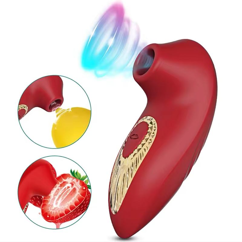 Вібратор вакумний 10 режимів всмоктування, для стимуляції клітора, червоний (1050) large popup