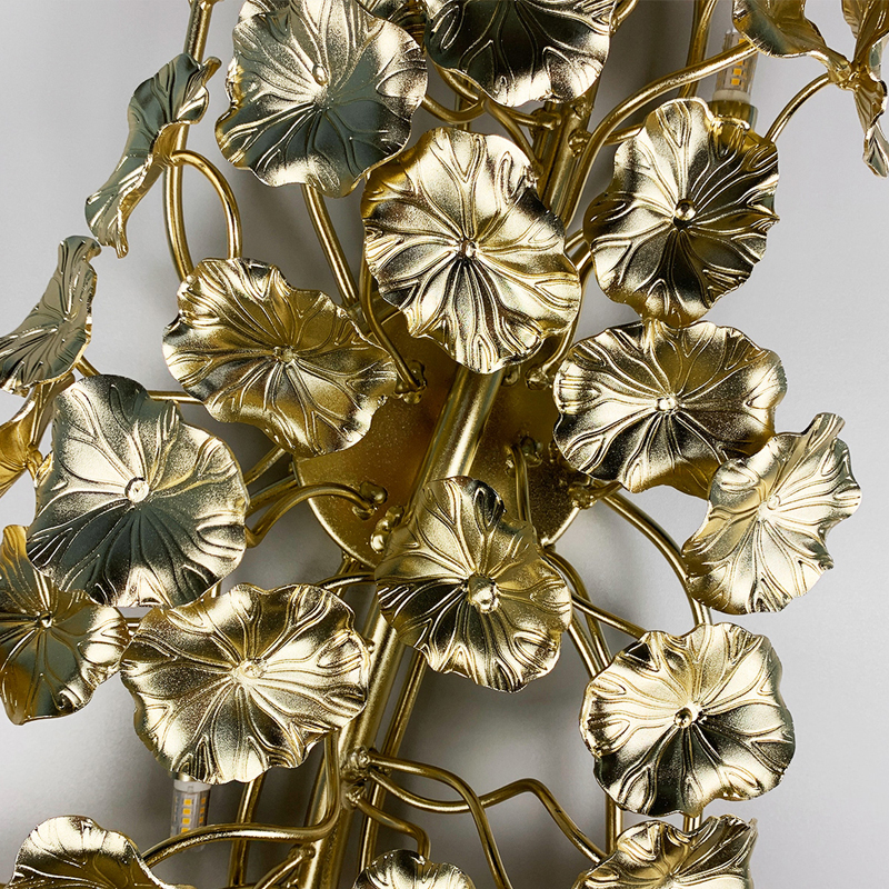 Видовжена золота бра у флористичних мотивах large popup