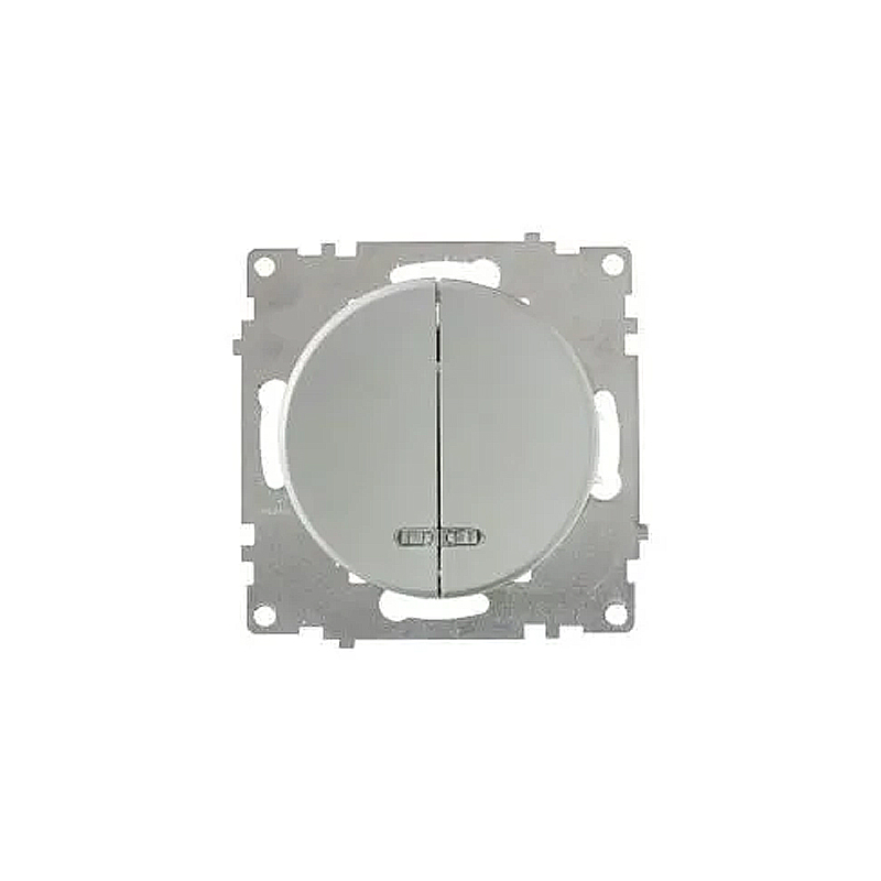 Вимикач OneKeyElectro подвійний з підсвіткою, колір сірий (OKE202302С) large popup