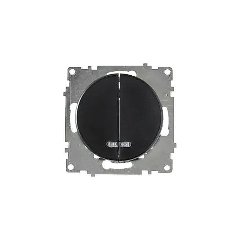Вимикач OneKeyElectro подвійний з підсвіткою, колір чорний (OKE202302Ч) large popup
