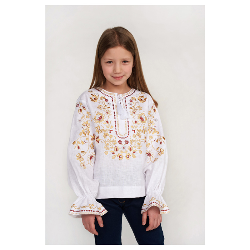 Вишиванка Ukrglamour, для дівчинки вишита блуза White (UKR-0312) large popup