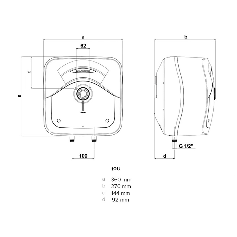 Водонагрівач ARISTON ANDRIS RS 10U/3 large popup