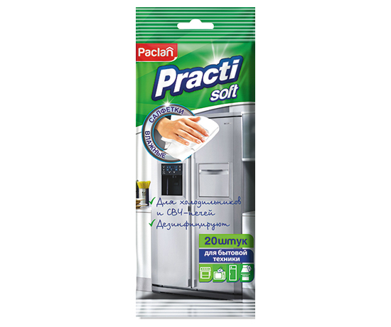 Вологі серветки Paclan для холодильників та СВЧ, 20 шт (704702) large popup