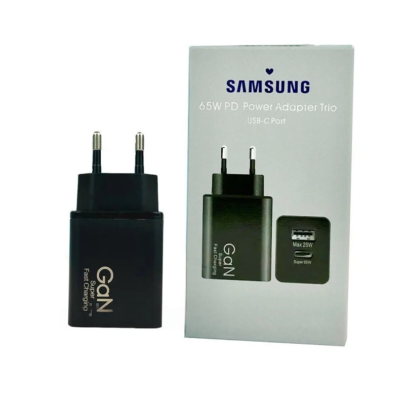 Зарядний пристрій Samsung Gan 65W USB-C   25W, black в коробці large popup