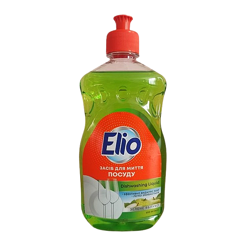 Засіб для миття посуду ELIO Зелене яблуко 0,5л large popup