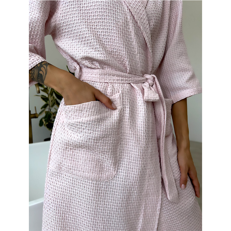 Жіночий халат шаль Ланцюжок, ніжно-рожевий, р.L (403) large popup