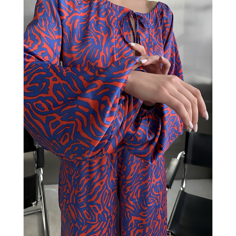 Жіночий костюм Lara шовк Армані синій M (20784) large popup