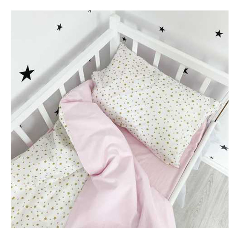 Дитяча постільна білизна Oh My Kids, Золоті зірочки в ліжечко для дітей 0-3 років (ПБ-109-ХПХ)  large popup