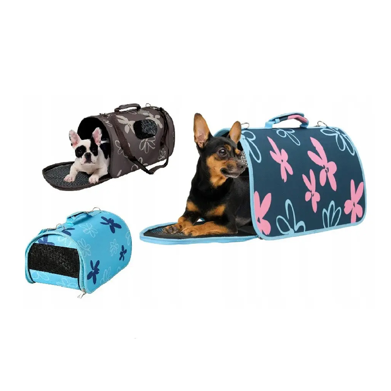 Переноска сумка транспортер для собак/шок M з різнобарвної тканини 4153 large popup