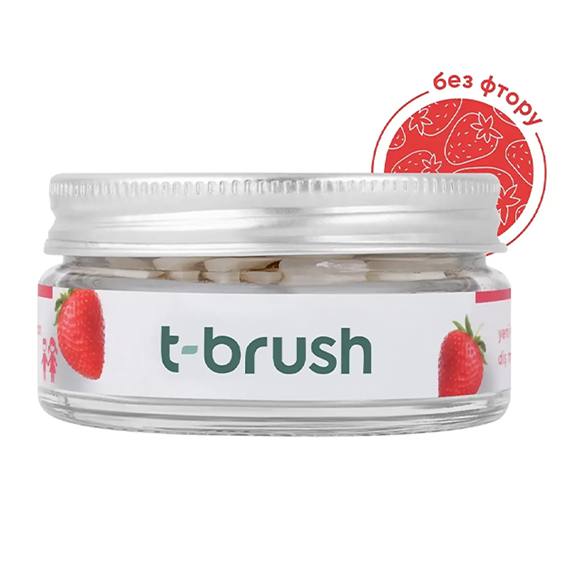 Зубна паста в таблетках зі смаком полуниці для дітей (без фтору) large popup