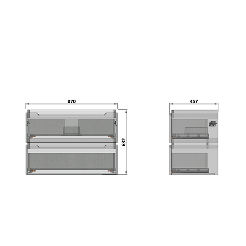 Шафа Nautilus, Split SPLIT-90 (wh), під умивальник, біла, підвісна, 870x457x632 (SPLIT-90 (wh)) large popup