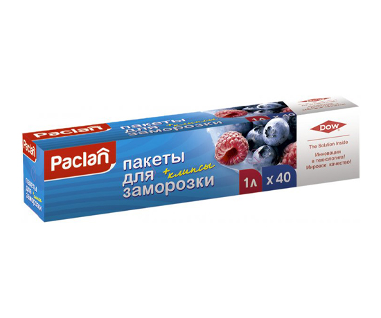 Пакети для заморожування Paclan (1лх40 шт), (451050) large popup