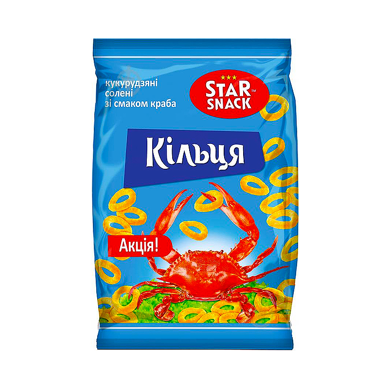 Кільця хрусткі зі смаком &quot;КРАБ&quot;, 40 г. large popup