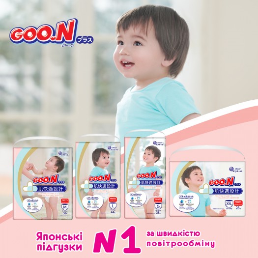 Трусики-підгузки GOO.N Plus для дітей (Big (XL), 12-20 кг) (843341) large popup