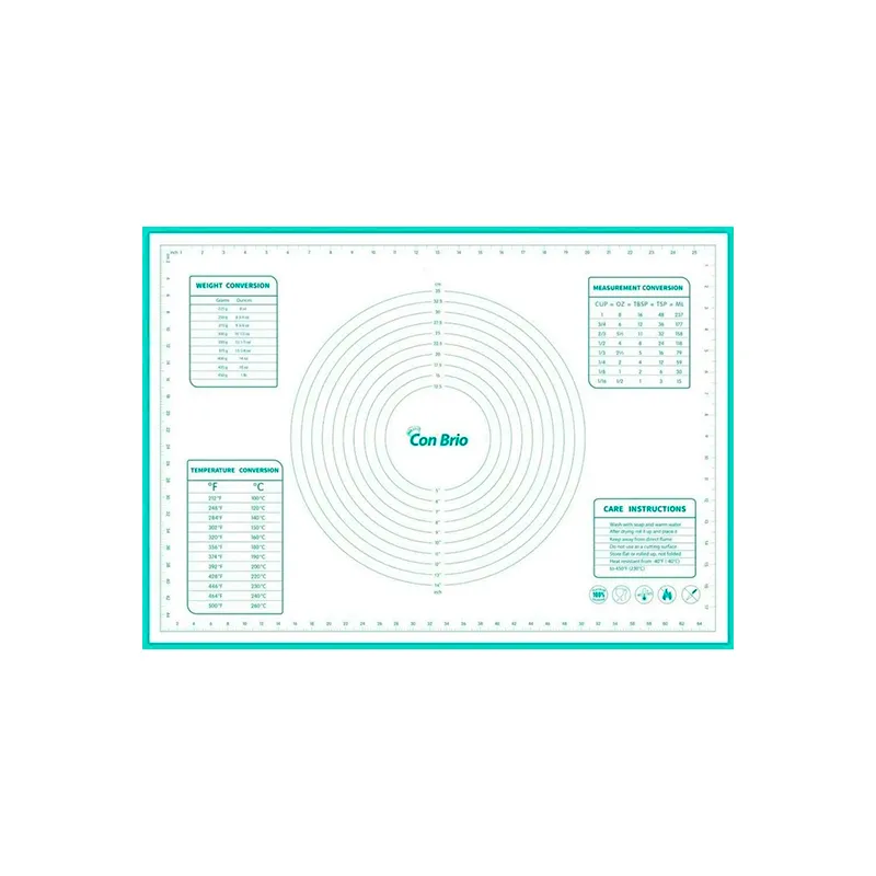 Килимок для тіста силіконовий Con Brio 61*91 см з бірюзовим принтом (CB-681)