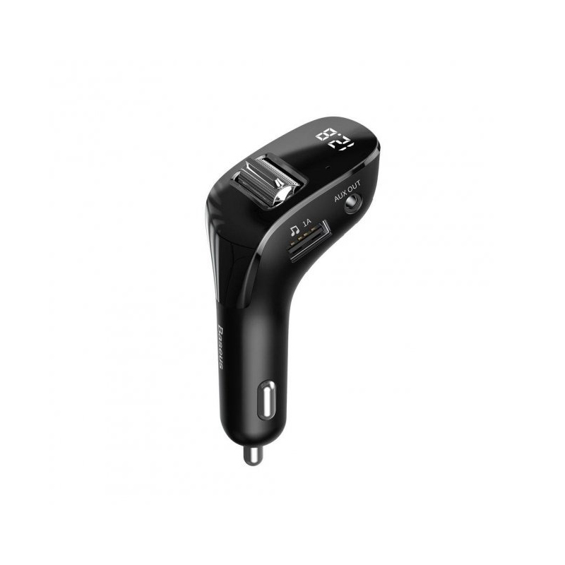 Автомобільний зарадний пристрій Baseus Streamer F40 AUX wireless MP3 car charger Black large popup