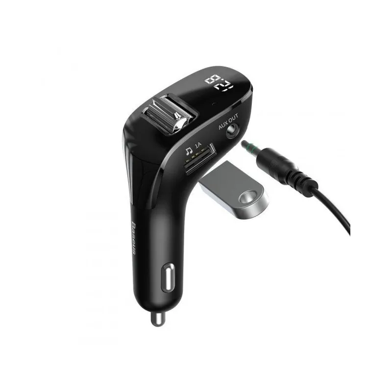 Автомобільний зарадний пристрій Baseus Streamer F40 AUX wireless MP3 car charger Black