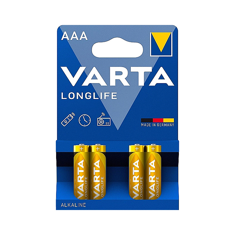 Батарейка VARTA LONGLIFE AAA (міні-пальчик), 1уп (4шт) (525072) large popup