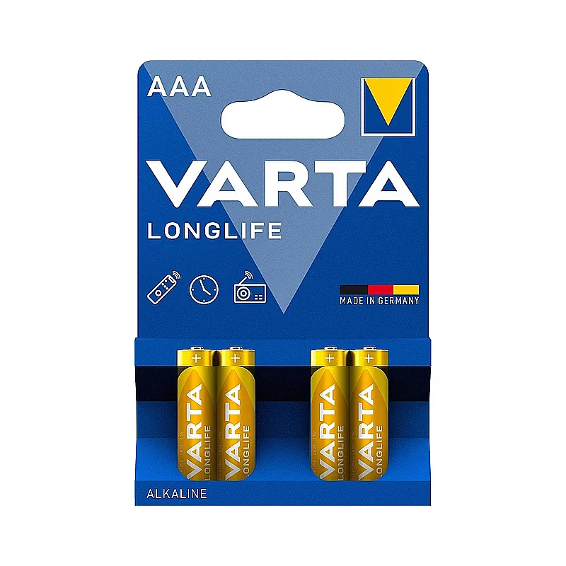 Батарейка VARTA LONGLIFE AAA (міні-пальчик), 1уп (4шт) (525072)