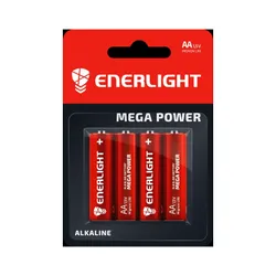 Батарейка ENERLIGHT MEGA POWER AA (пальчик), 1уп (4шт) (501867)