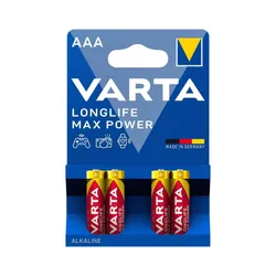 Батарейка VARTA LONGLIFE Max Power AAA (міні-пальчик), 1уп (4шт) (105946)