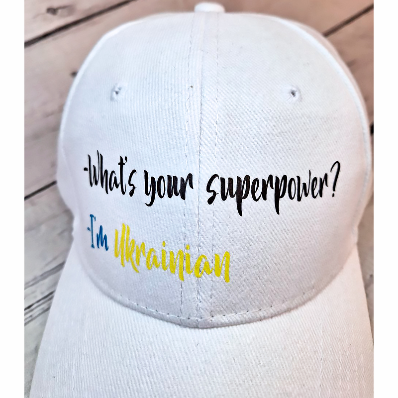 Бейсболка унісекс What&#039;s your super power, біла one size large popup