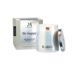 Свічка Menuet, Be happy, ароматична, 100% натуральний склад / ручна робота (M1012)МП