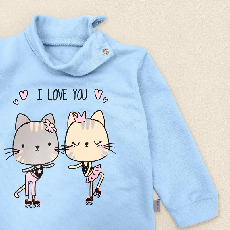 Боді Dexter`s Котики I love you, футер, блакитний, р.98 (d339алв-гб) large popup