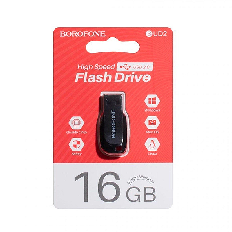 Флешка USB 2.0 Borofone BUD1, 16Gb  large popup