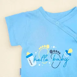 Боді-човник Dexter&#039;s для новонародженого &quot;Hello Baby&quot;,короткий рукав, блакитний, 56 см (d105хл-гб) thumbnail