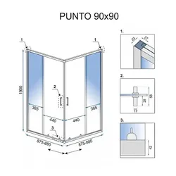 Душова кабіна Rea, прямокутна, 1900х900х900 (REA-K0867) thumbnail