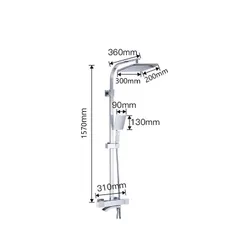 Душова система GAPPO, g2407-50, з термостатом, настінний, білий, латунь, хром thumbnail