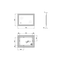 Дзеркало Qtap, світлодіодне, 700х500, скло/алюміній (QT15781403W) thumbnail