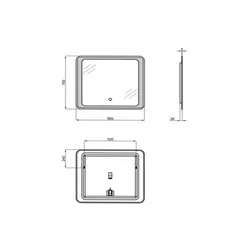 Дзеркало Qtap, світлодіодне, 800х700, скло/алюміній (QT117814187080W) thumbnail