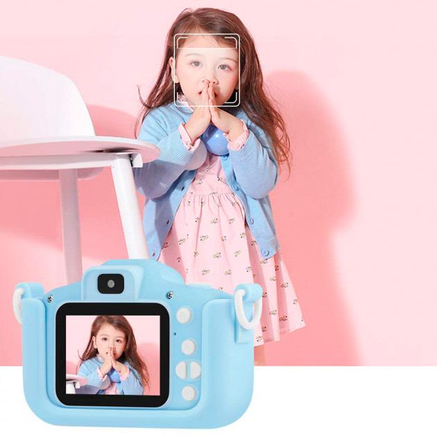 Фотоапарат дитячий цифровий відеокамера котик в чохлі Children&#039;s fun Camera ET-015 блакитний (N3280) large popup