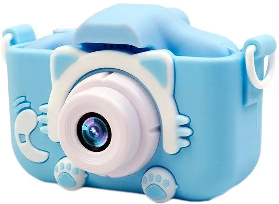 Фотоапарат дитячий цифровий відеокамера котик в чохлі Children&#039;s fun Camera ET-015 блакитний (N3280)