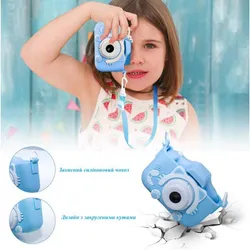 Фотоапарат дитячий цифровий відеокамера котик в чохлі Children&#039;s fun Camera ET-015 блакитний (N3280) thumbnail