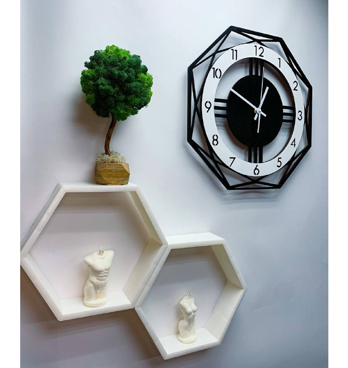 Годинник &quot;Багатокутник&quot; Clock &quot;Polygon&quot;, 30 см. large popup