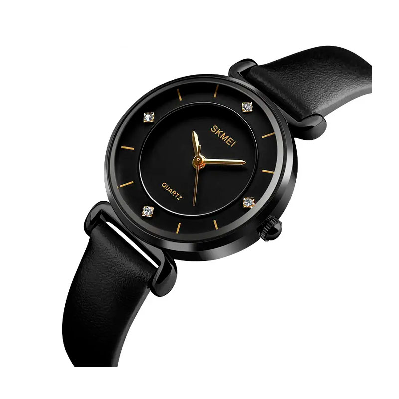 Годинник Skmei 1330 batterfly чорний жіночий  (1330 black - leather) large popup