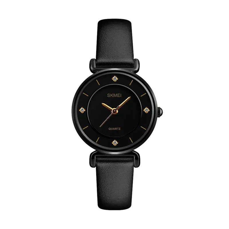 Годинник Skmei 1330 batterfly чорний жіночий  (1330 black - leather)