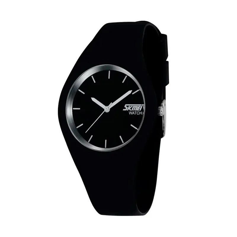 Годинник Skmei 9068 rubber чорний жіночий класичний  (9068 Black-White)