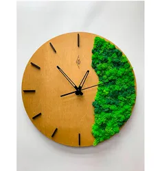 ГОДИННИК ІЗ СТАБІЛІЗОВАНИМ МОХОМ CLOCK WITH STABILIZED MOSS