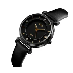 Годинник Skmei 1330 batterfly чорний жіночий  (1330 black - leather) thumbnail