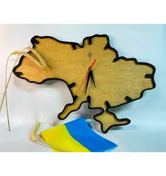 Годинник у вигляді карти України A clock in the form of a map of Ukraine, 45х30 см.