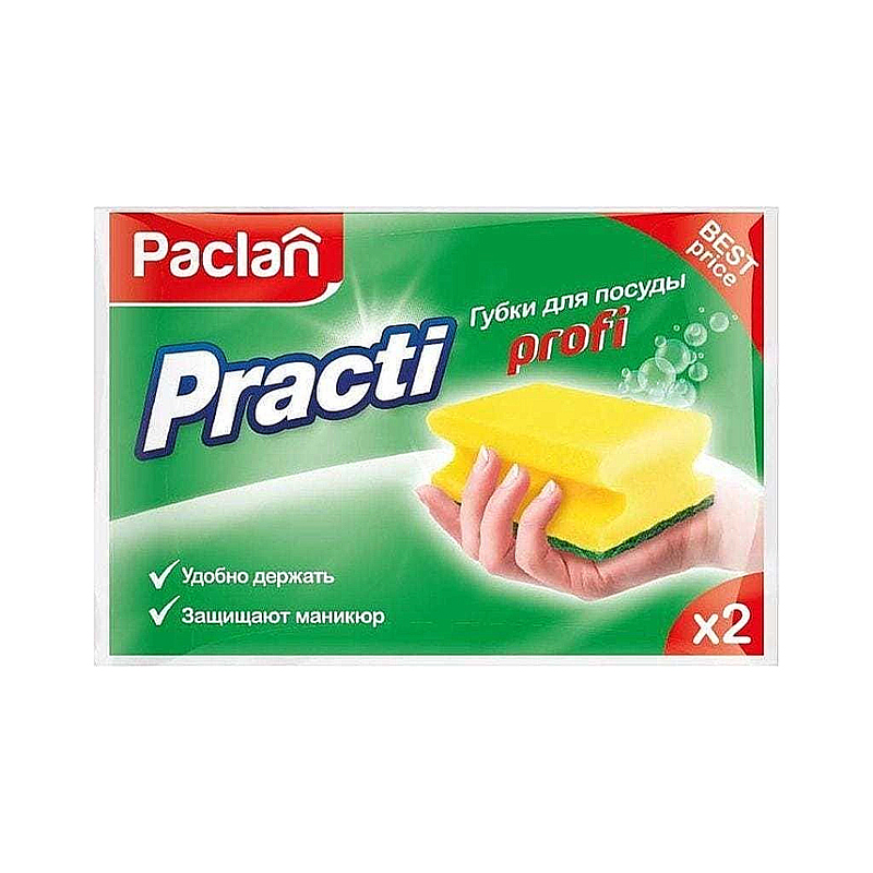 Губка кухонна Paclan PRACTI PROFI, 2 шт (984118) large popup