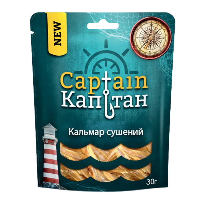 Кальмар Captain солоно-сушений шинкований, 30 г. large popup