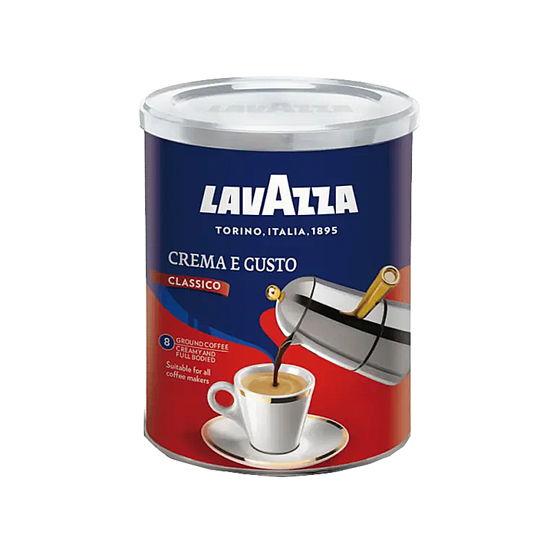 Молота кава без гіркоти в бляшанках Lavazza Crema e Gusto (ж/б), 250 грам Італія large popup