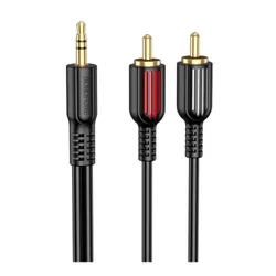 Кабель AUX Borofone BL11 3,5mm to 2RCA audio cable,1,5мм, чорний