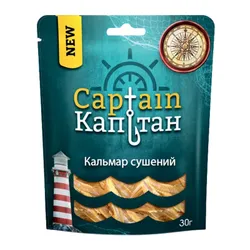 Кальмар Captain солоно-сушений шинкований, 30 г.